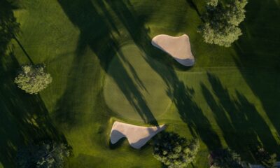 birds eye view over a golf course